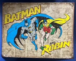 BATMAN & ROBIN RETRO 60'S TIN METAL WALL SIGN PICTURE DC COMICS 12 1/2" X 16" - Picture 1 of 5
