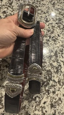 Brighton Marcus Two-Tone Black & Brown Reversible Belt Size 32   40210 - Image 1 of 4