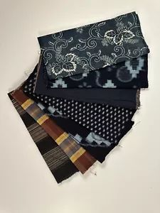 Sashiko Boro Vintage 7 Yards 400g japanischer Kimono Stoff 7 Stück Kasuri Katazome - Bild 1 von 15