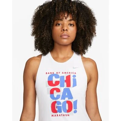 Nike BOA Chicago Marathon 2023 Tank Top running White Blue FD2697 Women’s XL - Image 1 of 4