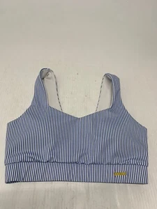 Cleo Harper Sport Bra Striped Blue/White S Women's A66 - Picture 1 of 7