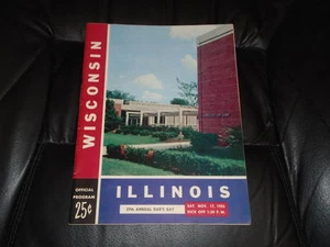 1956 WISCONSIN AT ILLINOIS COLLEGE FOOTBALL PROGRAM EX-MINT - Picture 1 of 1