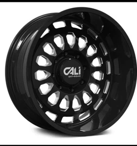 CALI OFF-ROAD Paradox 9113 20X12 8x170 Gloss Blk/Milled Spokes (Qty of 1) - Picture 1 of 9