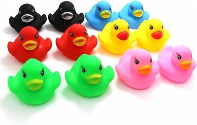 12 Pcs Float Rubber Duck Ducky Baby Bath Toy ...
