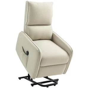 DecHome Poltrona Alzapersona Elettrica Reclinabile in Tessuto Beige 0BGJ642 - Foto 1 di 9