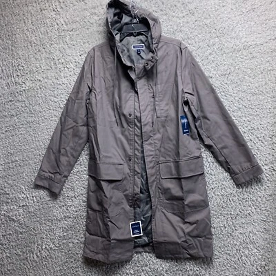 New Club Room Men's Liquid Gray Hooded Denmark Raincoat Jacket Coat L - Image 1 of 4