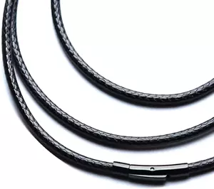 Flexible Waterproof Braided Leather Necklace Cord with 316L Durable Clasp,2Mm/3M - Picture 1 of 7
