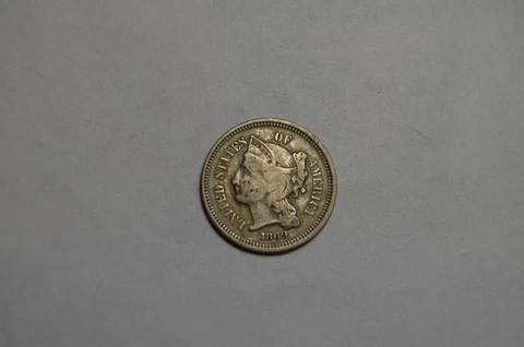 1869 3 Cent Nickel Piece Very Nice Old Coin #1NM Cover