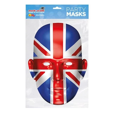 MASK-ARADE Union Jack face A4 2D Card Mask Great Britain Football Street Party