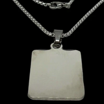 Collana uomo donna targhetta piastrina rettangolare con Incisione Personalizzata - Immagine 1 di 4