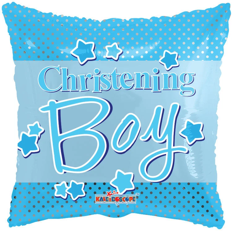 Balloon 18" Christening Boy Square Baptism Mylar Foil Party Decorations Gifts  - Image 1 of 1