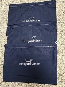 *Lot of 3* VINEYARD VINES Drawstring Dust Bags 14.5”x10” Navy Blue Cotton Bags - Picture 1 of 1