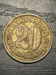 Yugoslavia 20 Para 1973  Brass Coin - Picture 1 of 2