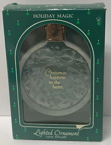 1985 Hallmark Holiday Magic Love Wreath Lighted Christmas Ornament WORKS - Picture 1 of 2