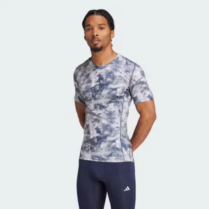 Camiseta para hombre Adidas Techfit Training estampado integral sombra grande azul marino JD9037 - Imagen 1 de 6