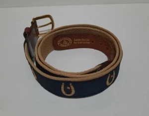 Cinturón de cuero para hombre LTD grano superior cuero lona talla 40 tema de golf 18 agujeros EE. UU. - Imagen 1 de 8