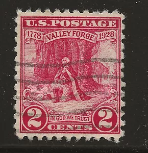 US Scott #645, Single 1928 Valley Forge 2c FVF Used - Picture 1 of 1