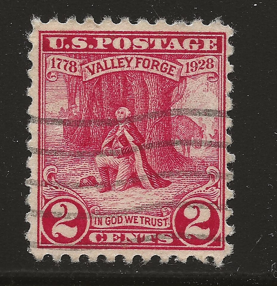US Scott #645, Single 1928 Valley Forge 2c FVF Used - Image 1 of 1