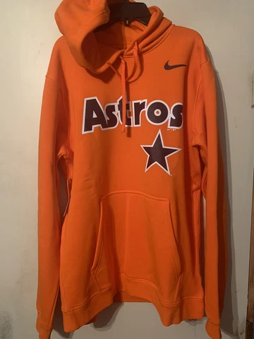 Rare NWT MLB Nike Houston Astros Fleece Hoodie Orange Sz Large Cover