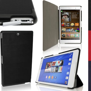 PU Leather Smart Cover for Sony Xperia Z3 Tablet Compact Stand Case + Sleep Wake - Picture 1 of 16