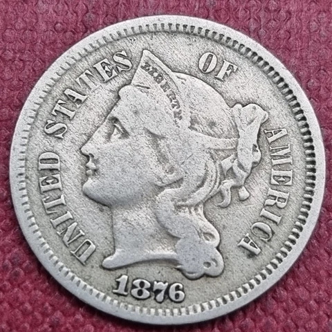 1876 Three Cent Nickel 3c Better Grade #60554 Cover