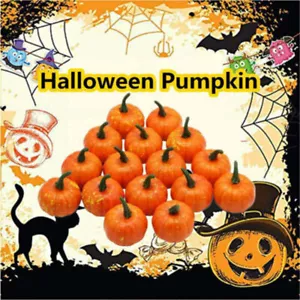 60mm 12X Espuma Calabazas Artificiales Mini Otoño Calabazas Halloween Fiesta Decoración Hágalo usted mismo - Imagen 1 de 13