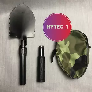 MINI CAMPING SHOVEL IN A CAMO BAG FOLD UP ARMY SHOVEL SCOOP BLACK - Bild 1 von 3