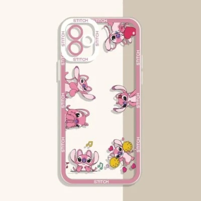Funda de teléfono Disney Stitch dibujos animados para iPhone 16 15 14 13 12 11 X XS Plus Pro Max Foto 1 de 4