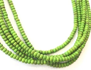 120 Fine Green Howlite Rondelle Gemstone beads Stone-jewelry Supplies - Picture 1 of 5