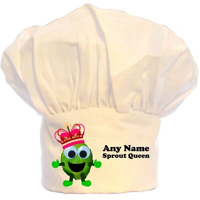PRESENT2FUTURE PERSONALISED BRUSSEL SPROUT QUEEN PRINT CHEFS HAT BBQ POLYESTER GIFT CHRISTMAS