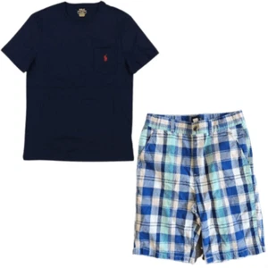 Polo Ralph Lauren & The Childrens Place Shirt & Checkered Shorts Set Size Medium - Picture 1 of 6