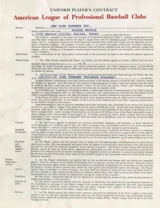 1965 Mickey Mantle Signed Contract ALL 4 PAGES!! New York Yankees Replica - Picture 1 of 4