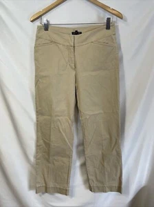 Eileen Fisher cotton tencel khaki chino stretch pants Size 4 Straight - Picture 1 of 13