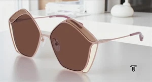 CHLOE CH0026S 004 Round Oval Panthos Gold Red Red 59 mm Women's Sunglasses - Picture 1 of 7