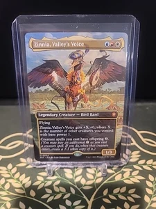 Zinnia, Valley's Voice •Borderless• Mythic Bird Bard, Bloomburrow Commander, BLC - Picture 1 of 2