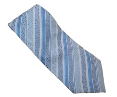 Corbata Gucci Hecha a Mano Italiana Seda Azul Diaganol Rayas Azul Talla W4.25" L 61"  Foto 1 de 4