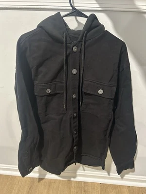 Chaqueta vaquera negra con capucha, 2 grandes y 1 mediana Foto 1 de 2