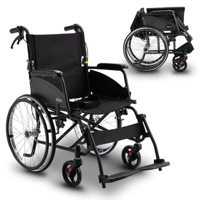 Altus 20'' Self-Propelled Folding Wheelchair Portable Lightweight Mobility-Black - image 1 of 4