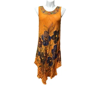 California Breeze Damenkleid Free Size orange ärmellos Grafik neu mit Etikett - Bild 1 von 10