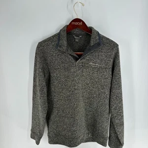 Eddie Bauer Radiator Fleece Mock Neck Snap Pullover Sweater Heather Gray Gr. S - Bild 1 von 9