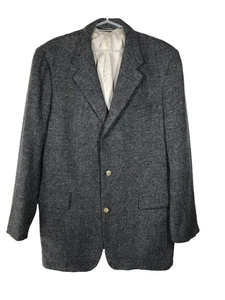 Chaqueta de tweed vintage para hombre David Wood EE. UU. talla 44 gris 100 % lana - (669) - Imagen 1 de 4