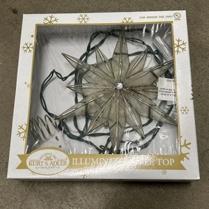 Vintage Kurt S. Adler Illuminated Tree Top Star. 8”clear Glass. Santa's World - Picture 1 of 5