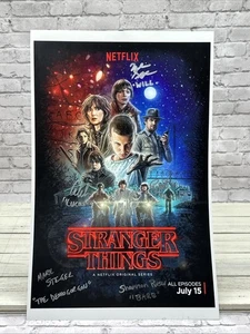 6x SIGNIERTES Stranger Things Cast signiertes Foto 11x17 WOLFHARD, MATARAZZO, SCHNAPP - Bild 1 von 8