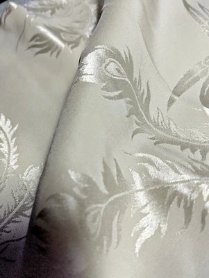 2m 70cm 100% Silk  quality off-white damask lightweight fabric - Image 1 of 4