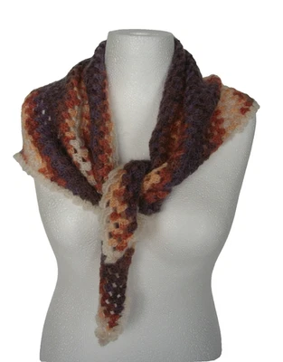 Dreiecktuch Stola Schultertuch gehäkelt braun - Bild 1 von 3