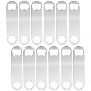 12-Pack Flat Metal Bottle Opener Bulk Set for Bartender, Bar, 4.8 in - Picture 1 of 9
