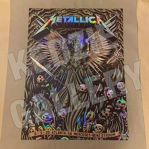 Metallica 2025 6/3 Atlanta GA Dave Quiggle RAINBOW FOIL AP Numbered X/25 Poster - Bild 1 von 7