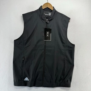 Adidas Golf Vest Men's medium Black Zip Lightweight Windbreaker Clima Proof NEW - Picture 1 of 10