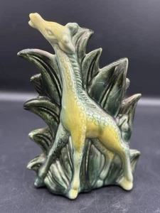 Vintage MCM Rumpf Keramik Giraffe im Gras Vase 50er Jahre grün gelb EUC - Bild 1 von 6