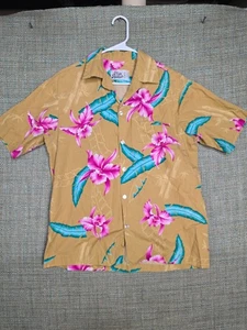 Hilo Hatties Herren Hawaii Hemd Knopfleiste braun geblümt Large - Bild 1 von 10
